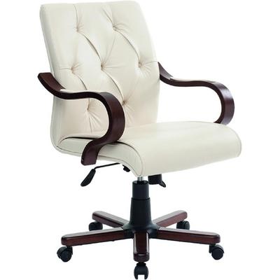 Kapitone Ahşap Şef/Çalışma Koltuğu